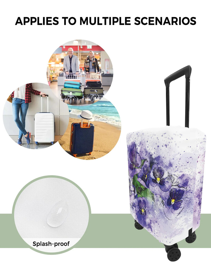 Acuarelă Flower Morning Glory Husă de protecție pentru bagaje Accesorii de călătorie Valisă Husă elastică pentru praf Husă de protecție