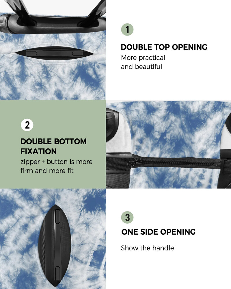 Husă de protecție pentru bagaje de călătorie cu model albastru pentru accesorii de călătorie de 18-32 inci Valisă elastică pentru praf Husă de protecție