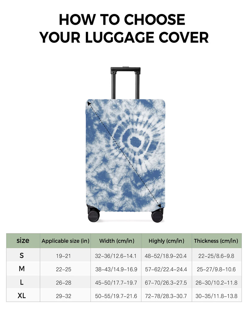 Husă de protecție pentru bagaje de călătorie cu model albastru pentru accesorii de călătorie de 18-32 inci Valisă elastică pentru praf Husă de protecție