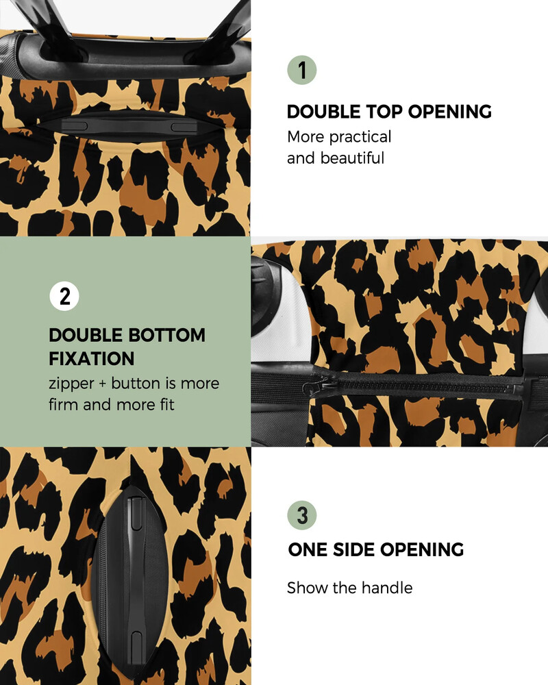 Seksi leopard modna putna prtljaga, zaštitna navlaka za 18-32 inča, kovčeg s dodacima za putovanja, elastična torbica za zaštitu od prašine, zaštitni rukav