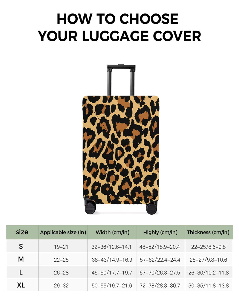 Seksi leopard modna putna prtljaga, zaštitna navlaka za 18-32 inča, kovčeg s dodacima za putovanja, elastična torbica za zaštitu od prašine, zaštitni rukav
