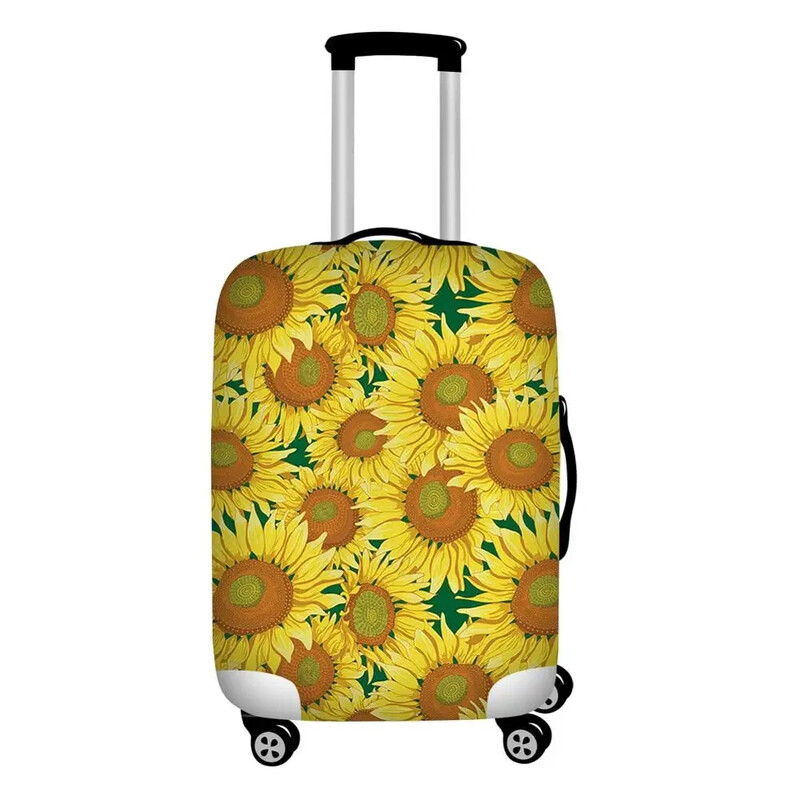 Huse pentru bagaje cu imprimeu galben de floarea soarelui Huse elastice pentru valiză de călătorie de 18-32 inci Huse de protecție pentru bagaje impermeabile împotriva prafului