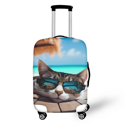 Cool Pet Cat Printing Putna prtljaga Poklopac za prašinu Sklopivi zaštitni poklopac za kovčeg za 18''-32'' Torbica za prtljažnik kolica Zaštita od prašine