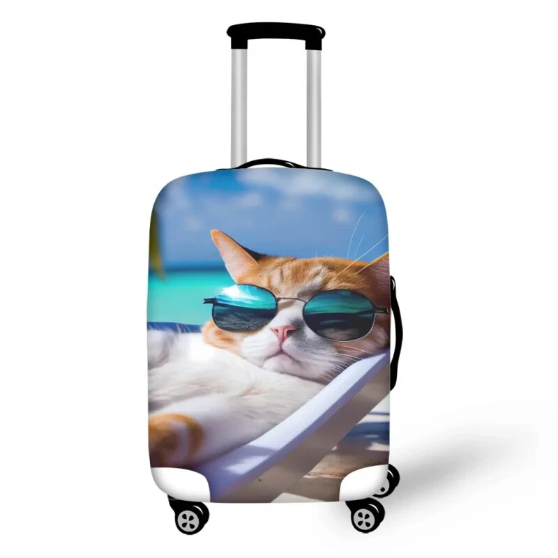 Cool Pet Cat Printing Putna prtljaga Poklopac za prašinu Sklopivi zaštitni poklopac za kovčeg za 18''-32'' Torbica za prtljažnik kolica Zaštita od prašine