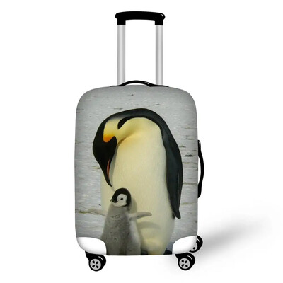Dzīvnieku pingvīnu ceļojumu aksesuāri čemodānu aizsargapvalki 18-32 collu elastīgi bagāžas putekļu vāka futrālis, izstiepjams maisiņš