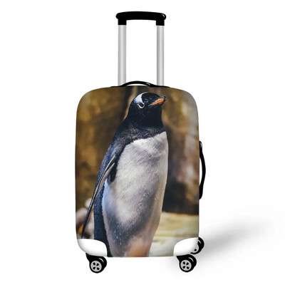 Dzīvnieku pingvīnu ceļojumu aksesuāri čemodānu aizsargapvalki 18-32 collu elastīgi bagāžas putekļu vāka futrālis, izstiepjams maisiņš