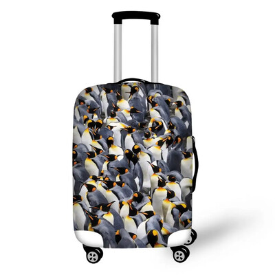 Dzīvnieku pingvīnu ceļojumu aksesuāri čemodānu aizsargapvalki 18-32 collu elastīgi bagāžas putekļu vāka futrālis, izstiepjams maisiņš