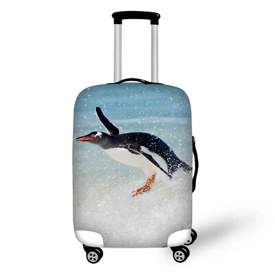 Dzīvnieku pingvīnu ceļojumu aksesuāri čemodānu aizsargapvalki 18-32 collu elastīgi bagāžas putekļu vāka futrālis, izstiepjams maisiņš