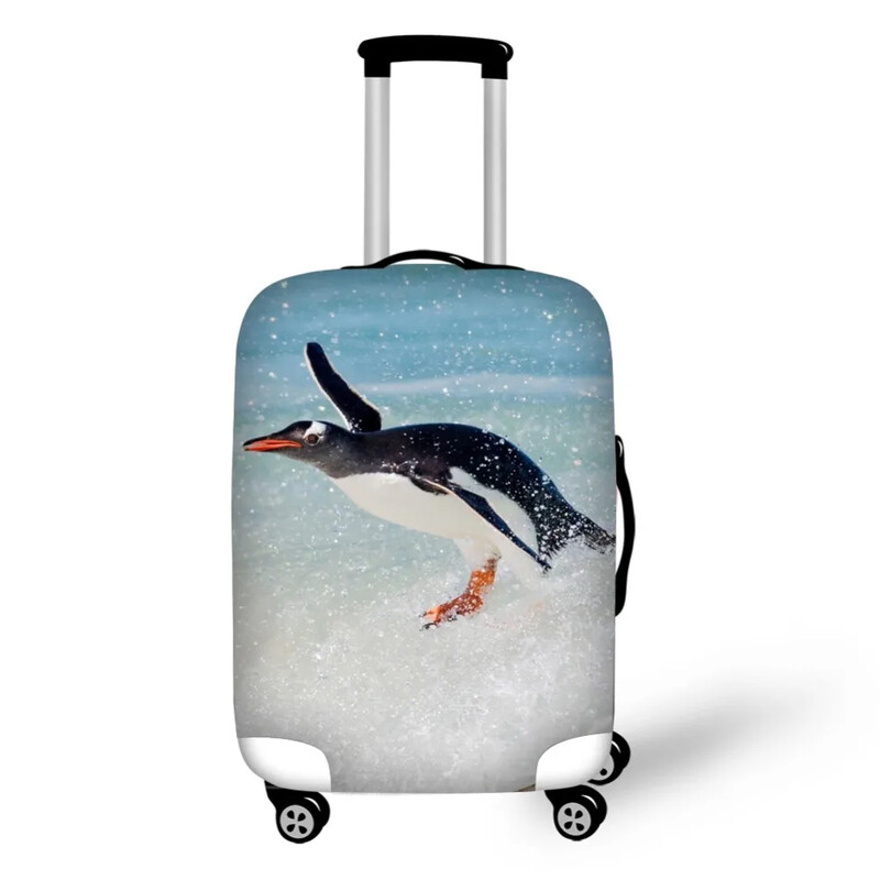 Dzīvnieku pingvīnu ceļojumu aksesuāri čemodānu aizsargapvalki 18-32 collu elastīgi bagāžas putekļu vāka futrālis, izstiepjams maisiņš