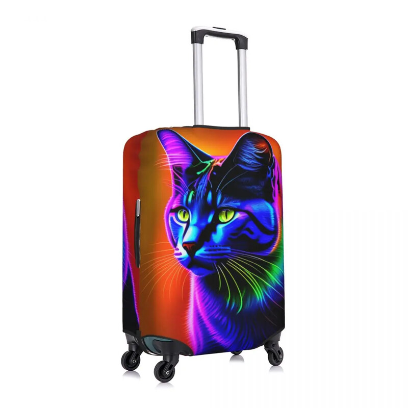 Husă pentru valiză pisică pentru animale de vacanță, pentru călătorii, cu protectie elastică pentru bagaje