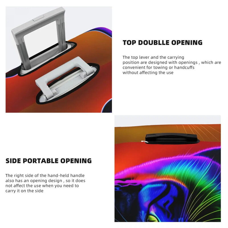 Husă pentru valiză pisică pentru animale de vacanță, pentru călătorii, cu protectie elastică pentru bagaje