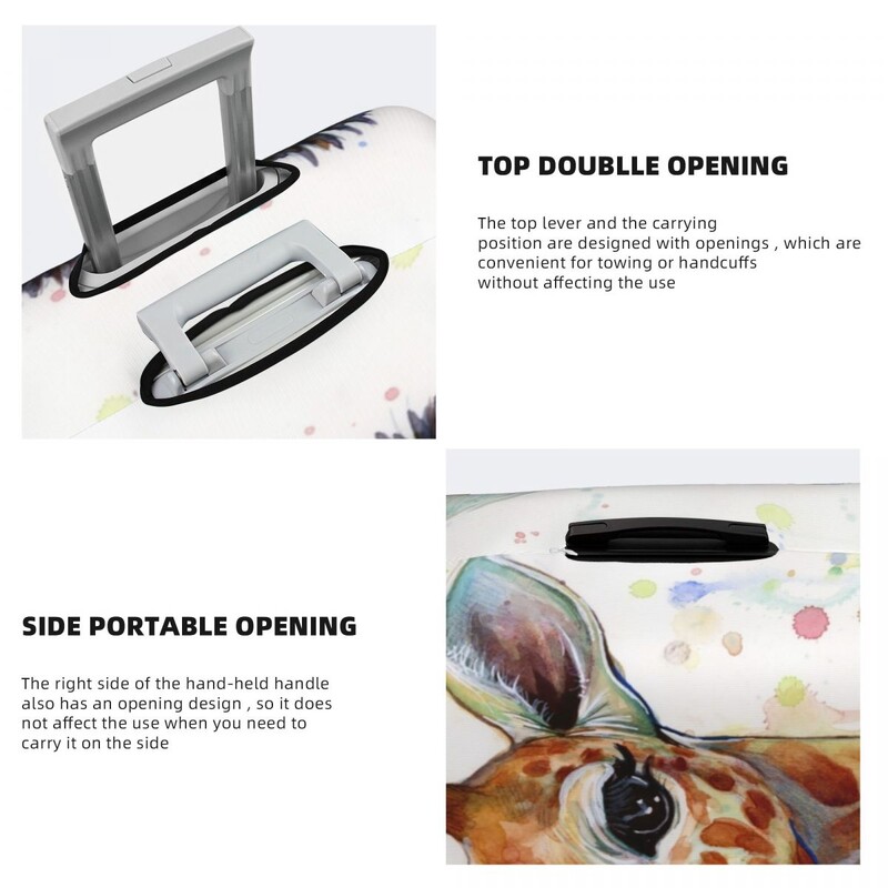 Husă valiză girafă pentru copii pictură acuarelă girafă Artă pepinieră Vacanță de afaceri Accesorii elastice pentru bagaje Protector