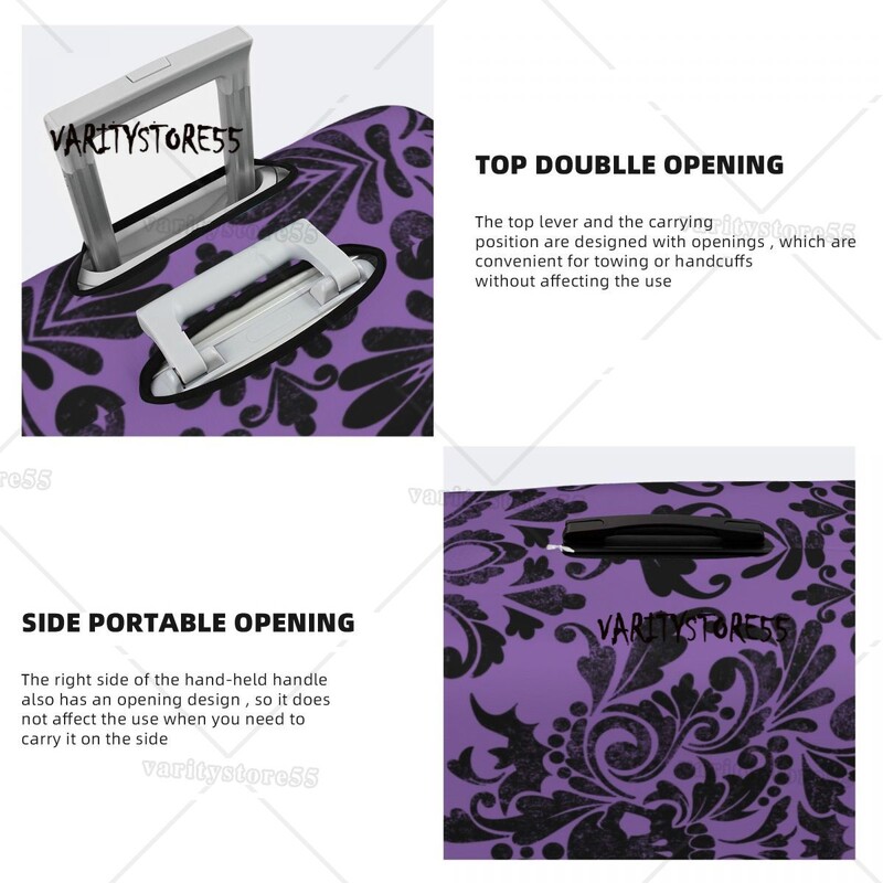 Protector de husă pentru bagaje cu model de craniu personalizat cu damasc, pentru valiză de călătorie, vrăjitoare de Halloween, gotică, ocultă, pentru 18-32 inch