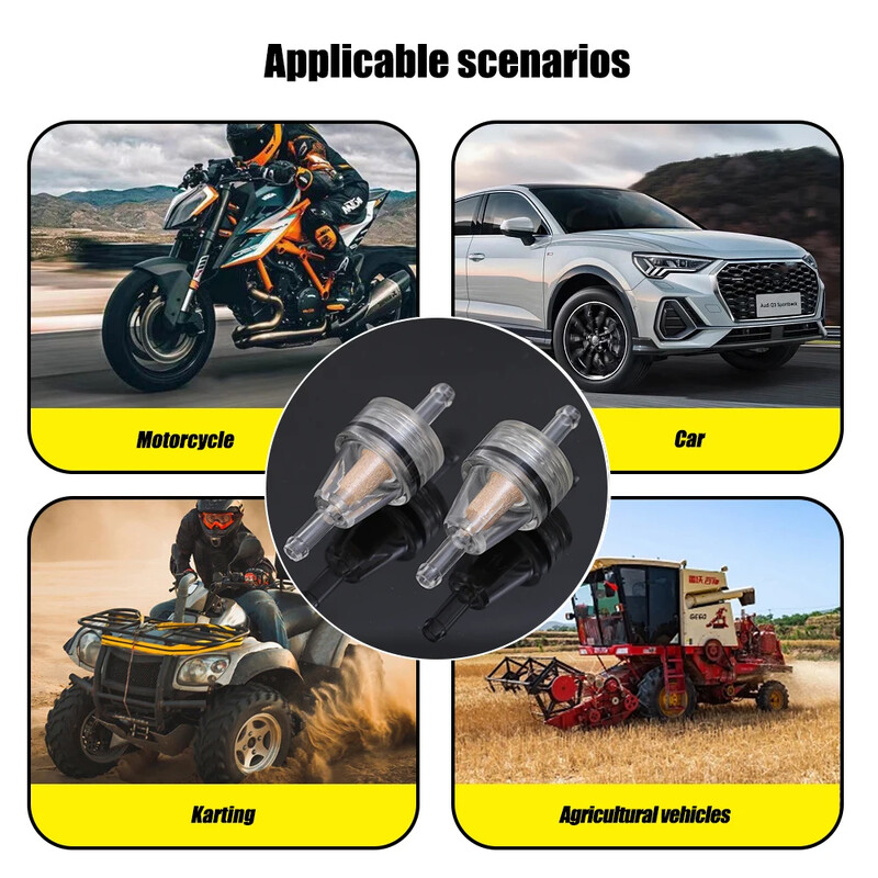Filtru de benzină cu miez de cupru pentru motocicletă, filtru universal de benzină în linie, rezistență la filtrul de combustibil pentru mașină, element de filtru de combustibil pentru motocicletă