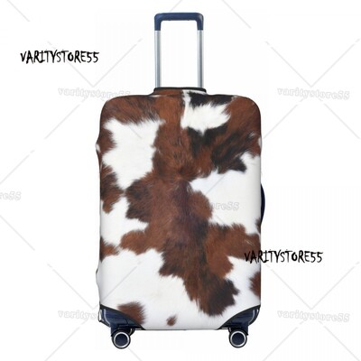 Husă personalizată pentru bagaje de călătorie din piele de vacă din Highland scoțian, husă de protecție pentru valiză din piele, pentru 18-32 inch