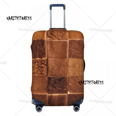 Husă personalizată pentru bagaje de călătorie din piele de vacă din Highland scoțian, husă de protecție pentru valiză din piele, pentru 18-32 inch
