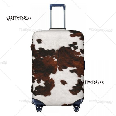 Husă personalizată pentru bagaje de călătorie din piele de vacă din Highland scoțian, husă de protecție pentru valiză din piele, pentru 18-32 inch