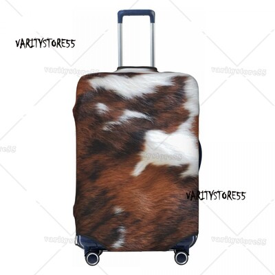 Husă personalizată pentru bagaje de călătorie din piele de vacă din Highland scoțian, husă de protecție pentru valiză din piele, pentru 18-32 inch