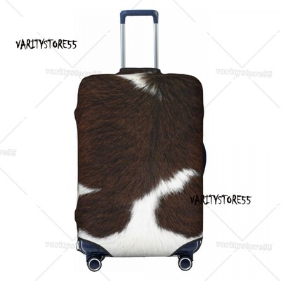 Husă personalizată pentru bagaje de călătorie din piele de vacă din Highland scoțian, husă de protecție pentru valiză din piele, pentru 18-32 inch