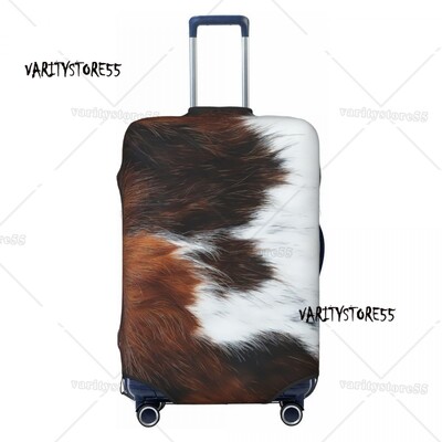 Husă personalizată pentru bagaje de călătorie din piele de vacă din Highland scoțian, husă de protecție pentru valiză din piele, pentru 18-32 inch