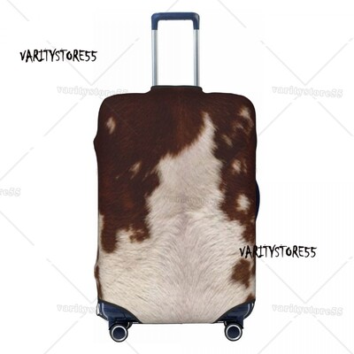 Husă personalizată pentru bagaje de călătorie din piele de vacă din Highland scoțian, husă de protecție pentru valiză din piele, pentru 18-32 inch