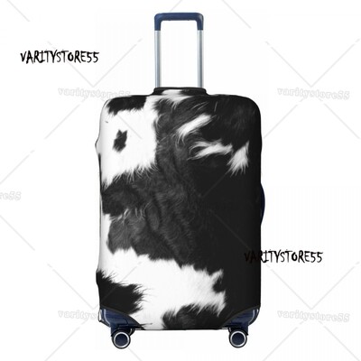 Husă personalizată pentru bagaje de călătorie din piele de vacă din Highland scoțian, husă de protecție pentru valiză din piele, pentru 18-32 inch