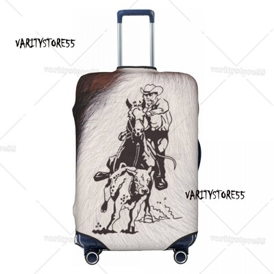 Husă personalizată pentru bagaje de călătorie din piele de vacă din Highland scoțian, husă de protecție pentru valiză din piele, pentru 18-32 inch