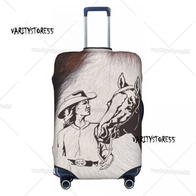 Husă personalizată pentru bagaje de călătorie din piele de vacă din Highland scoțian, husă de protecție pentru valiză din piele, pentru 18-32 inch