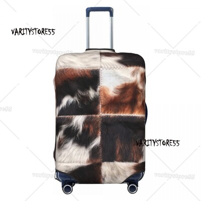 Husă personalizată pentru bagaje de călătorie din piele de vacă din Highland scoțian, husă de protecție pentru valiză din piele, pentru 18-32 inch