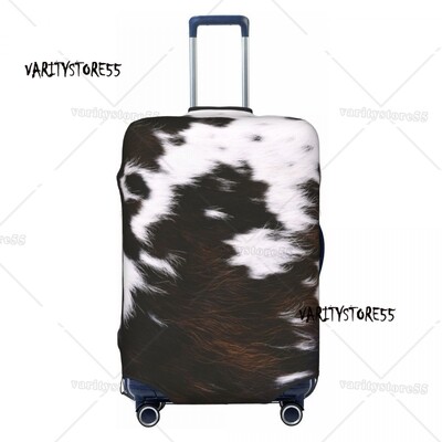 Husă personalizată pentru bagaje de călătorie din piele de vacă din Highland scoțian, husă de protecție pentru valiză din piele, pentru 18-32 inch