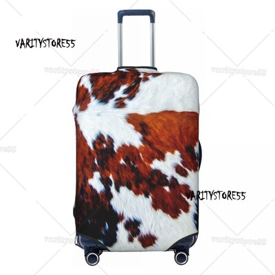 Husă personalizată pentru bagaje de călătorie din piele de vacă din Highland scoțian, husă de protecție pentru valiză din piele, pentru 18-32 inch