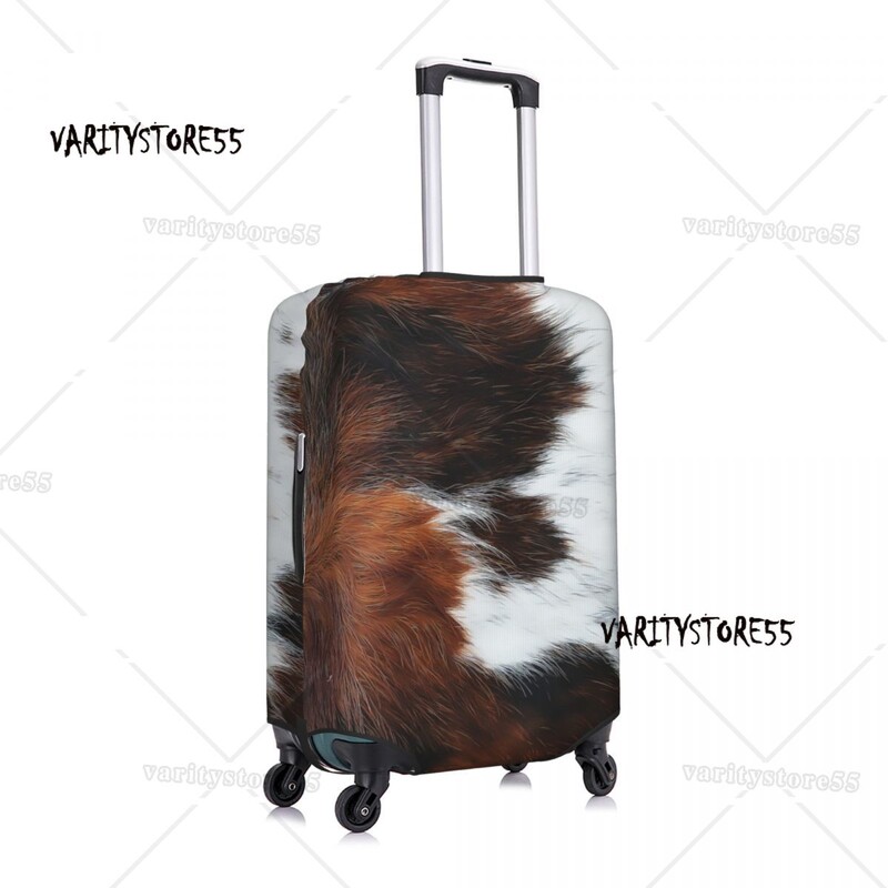 Husă personalizată pentru bagaje de călătorie din piele de vacă din Highland scoțian, husă de protecție pentru valiză din piele, pentru 18-32 inch