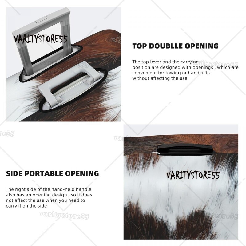 Husă personalizată pentru bagaje de călătorie din piele de vacă din Highland scoțian, husă de protecție pentru valiză din piele, pentru 18-32 inch