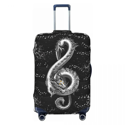 Egyedi vicces Treble Clef Music Dragon csomagvédő védő rugalmas utazási bőröndhuzatok