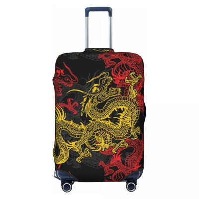 Pielāgoti smieklīgi Treble Clef mūzikas pūķa bagāžas pārsega aizsargi, elastīgi ceļojumu čemodānu pārsegi