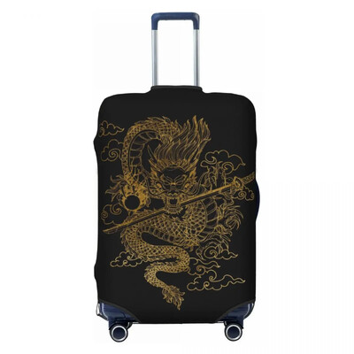 Pielāgoti smieklīgi Treble Clef mūzikas pūķa bagāžas pārsega aizsargi, elastīgi ceļojumu čemodānu pārsegi