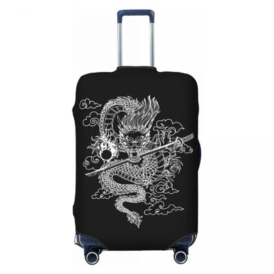 Pielāgoti smieklīgi Treble Clef mūzikas pūķa bagāžas pārsega aizsargi, elastīgi ceļojumu čemodānu pārsegi