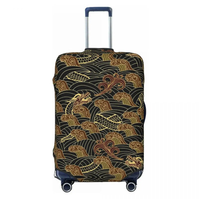 Pielāgoti smieklīgi Treble Clef mūzikas pūķa bagāžas pārsega aizsargi, elastīgi ceļojumu čemodānu pārsegi