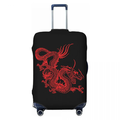 Pielāgoti smieklīgi Treble Clef mūzikas pūķa bagāžas pārsega aizsargi, elastīgi ceļojumu čemodānu pārsegi