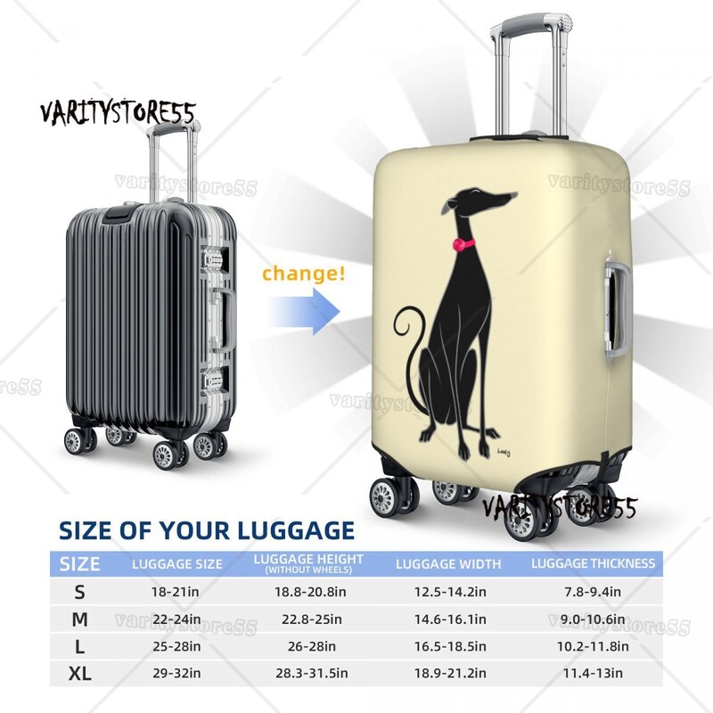 Pielāgots Snooty čemodāna pārsegs Elastīgie Greyhound Whippet Suņu bagāžas aizsargpārsegi 18-32 collām