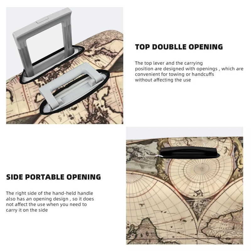 Map Of The Print Huse de protecție pentru bagaje Elastic Impermeabil 18-32 inch Husă pentru valiză Accesorii de călătorie