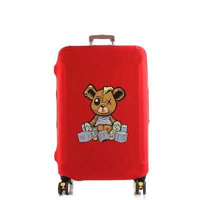 Navlaka za prtljagu, Zaštita za kovčeg, Ispis medvjeda, Podebljana Elastičnost, Zaštitna navlaka za prašinu, otporna na ogrebotine, Putna za set kolica od 18-32 inča