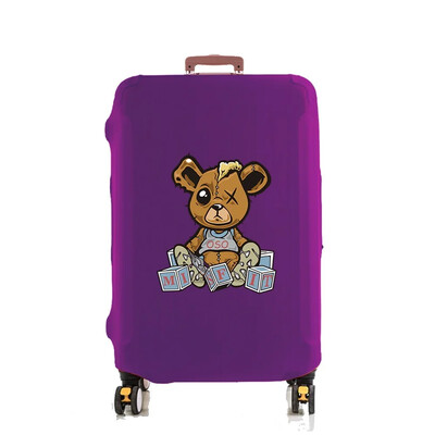 Navlaka za prtljagu, Zaštita za kovčeg, Ispis medvjeda, Podebljana Elastičnost, Zaštitna navlaka za prašinu, otporna na ogrebotine, Putna za set kolica od 18-32 inča