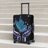 Butterfly Print čemodāna vāks Magic Flower Hands Holiday Travel Jautra bagāžas kastes aizsardzība