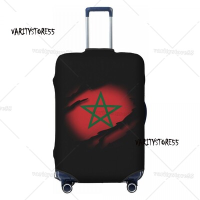 Personalizat Heartbeat Maroc Drapelul țării Husă pentru bagaje de călătorie Inimă marocană Familie Valisă Protector Fit 18-32 inch