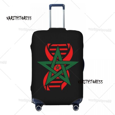 Personalizat Heartbeat Maroc Drapelul țării Husă pentru bagaje de călătorie Inimă marocană Familie Valisă Protector Fit 18-32 inch