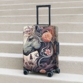 Ilustracija jednoroga Navlaka za kovčeg Konj Vrt Cvijeće Biljke Odmor Putovanje Zabava Zaštitna oprema za prtljagu