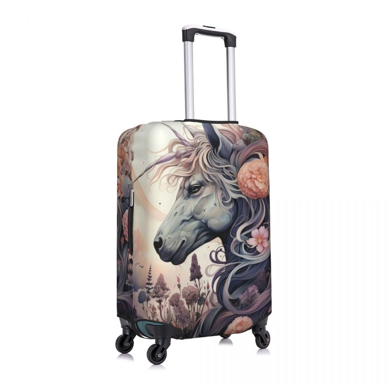 Ilustracija jednoroga Navlaka za kovčeg Konj Vrt Cvijeće Biljke Odmor Putovanje Zabava Zaštitna oprema za prtljagu