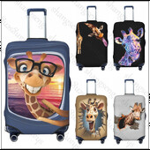 Desen animat amuzant girafă Îngroșare husă pentru bagaje Elasticitate cărucior husă de praf Husă de protecție pentru valiză Accesorii pentru carcasă