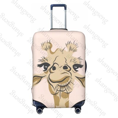 Desen animat amuzant girafă Îngroșare husă pentru bagaje Elasticitate cărucior husă de praf Husă de protecție pentru valiză Accesorii pentru carcasă